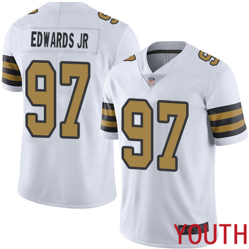 New Orleans Saints Limited White Youth Mario Edwards Jr Jersey NFL Football #97 Rush Vapor Untouchable Jersey->youth nfl jersey->Youth Jersey
